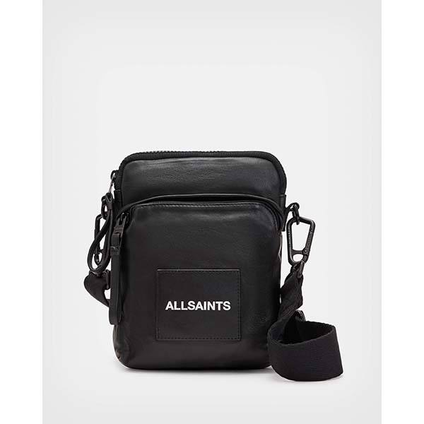 Allsaints Australia Mens Falcon Crossbody Pouch Bag Black AU45-582
